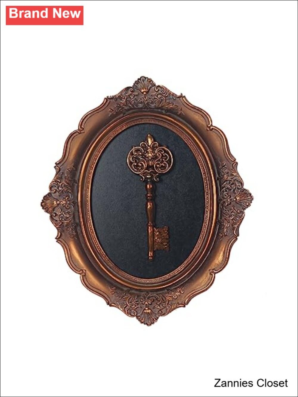 ✨ Vintage Oval Wall Sculpture Embossed Key Resin Hand Painted Home Decor Accent